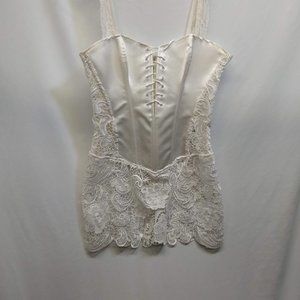 Dreamgirl Beyonce white satin corset lace skirt